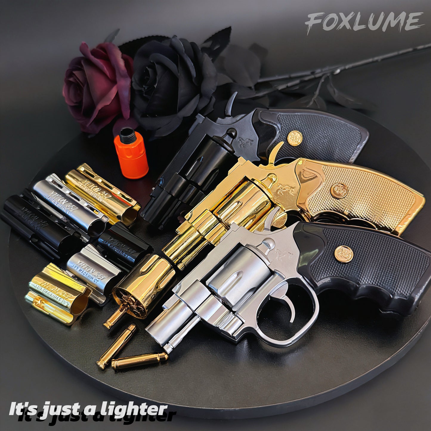 Revolver Butane Lighter | Windproof Adjustable