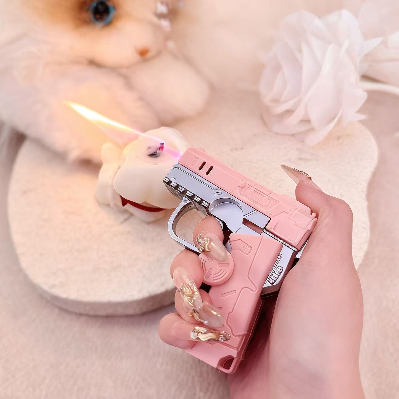Elegant Fidget Lighter: Foldable Windproof Flame with Gyroscope for Stress Relief