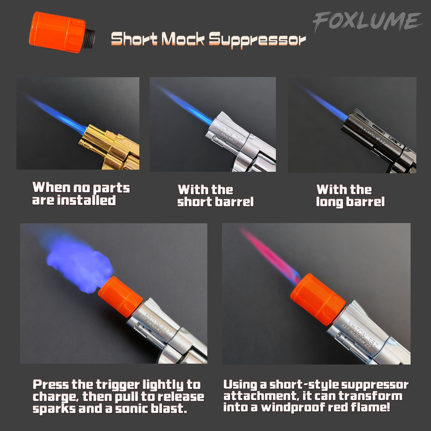 [Foxlume] No.39 Windproof Lighter | Adjustable Refilable Adjustable | Fuel Not Included