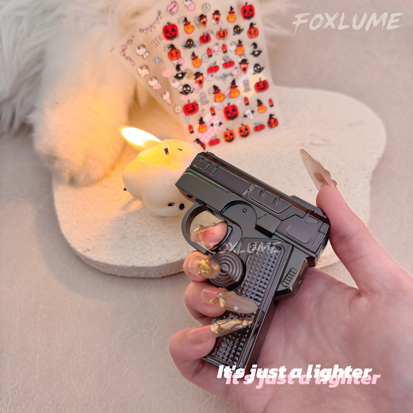 [Foxlume] Ladies's  fingertip gyroscope butane lighter[Without Butane]