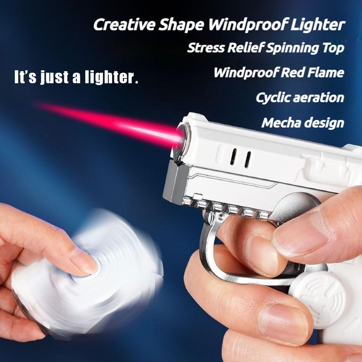 Elegant Fidget Lighter: Foldable Windproof Flame with Gyroscope for Stress Relief